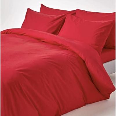 Duvet Cover - HOME DECO - 140x200 Cm - 100% Cotton - Red - Plain