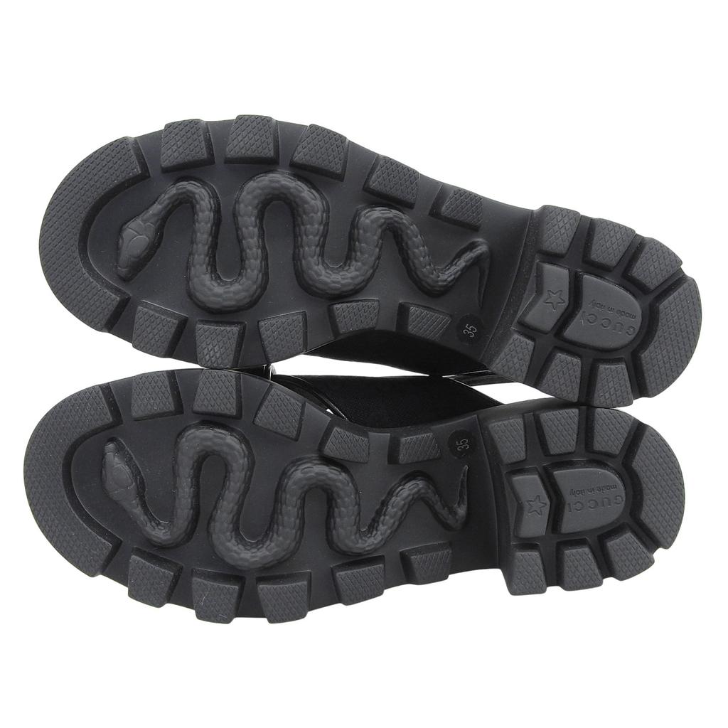 Pristine GUCCI Sandals Cross-strap Platform Black GG Canvas Women 35 749795 Used