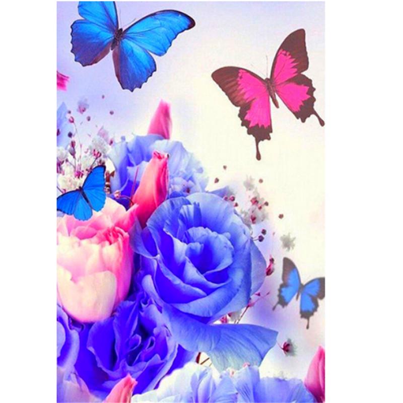 

Полный 5D Diy Бриллиант Живопись Цветы и бабочки Бриллиантовая вышивка Полный Lay Аниме Крестик Наборы Домашний декор Ручной работы Подарок