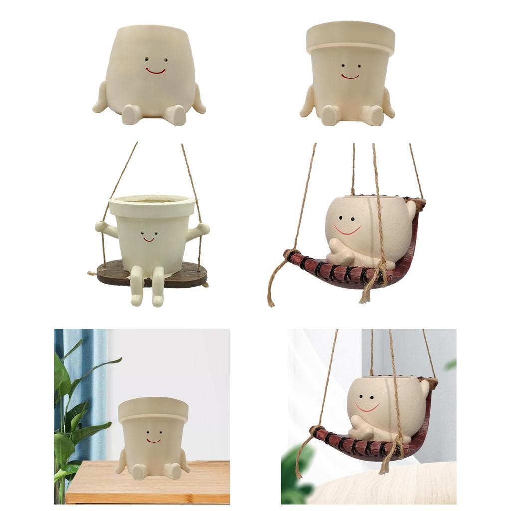 Adorable Smiling Face Plant Pot for Home and Garden Decor