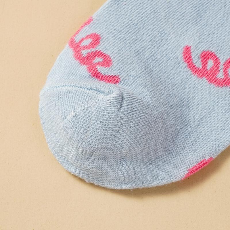 1/5 Pairs Women's Cute Cartoon Mid Calf Socks Pure Sotton Skin-friendly Breathable Mid-tube Socks Suitable for All Seasons