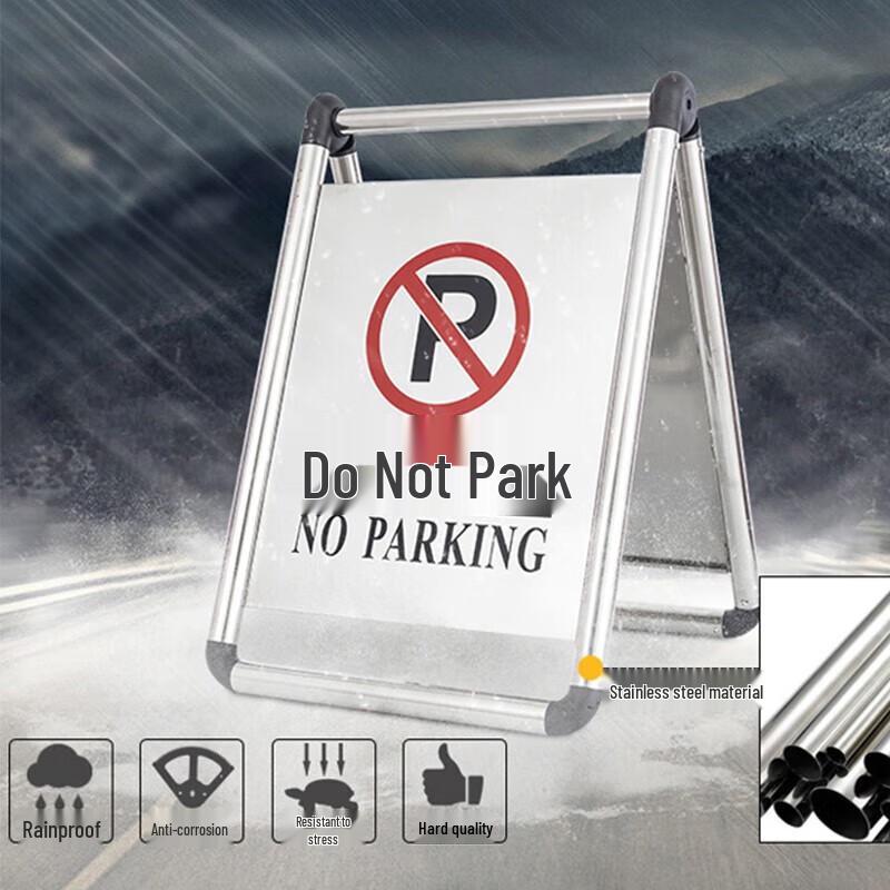 Hanlang Folding Stainless Steel No Parking Sign