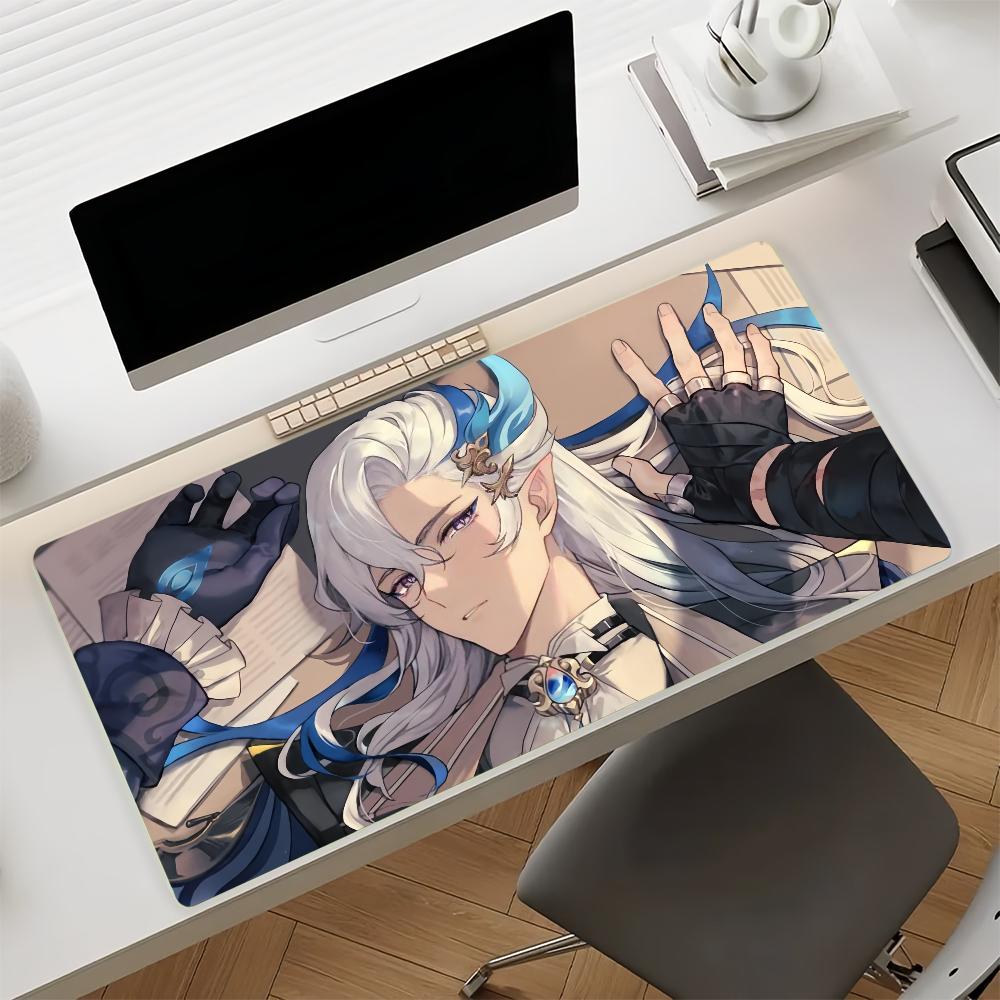 Game Genshin Impact Neuvillette Mouse Pad Non-slip Rubber Gamer Balance Computer Mat Decoracion Deskmat Laptop Office Large