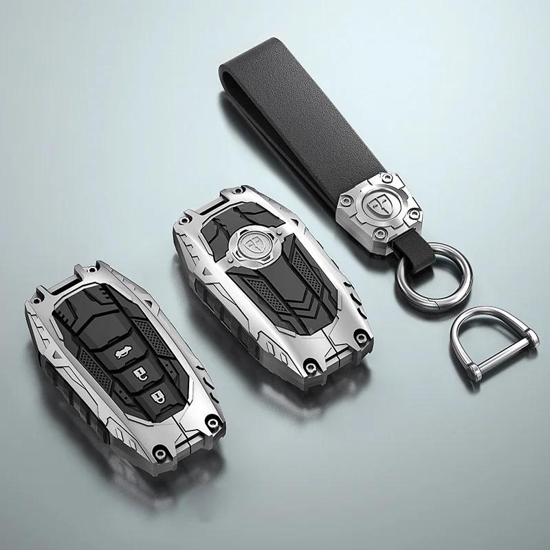 Zinc Alloy Car Key Case Full Cover Shell for Toyota Models 2/3 Buttons Compatible with CHR C-HR RAV4 Land Cruiser Prius Camry Co