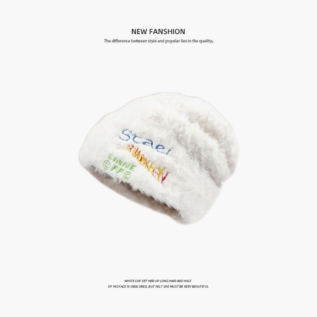 2025 Winter Cute Plush Earflap Knitted Bear Hat for Women - Korean Style Woolen Hat