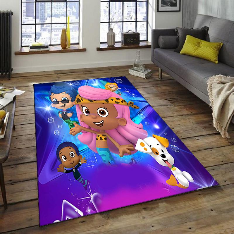 1pc Bubble guppies Design Area Rug - Non-Slip, Soft & Cozy Floor Mat for Living Room, Bedroom, Office - Indoor/Outdoor Decorative Carpet