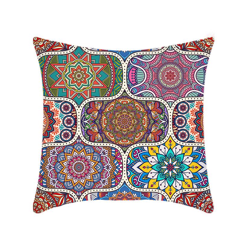 Spliced Colorful Mandala Traditional Ethnic Pattern Car Throw Pillows, Sofa Bay Window Pillow Covers and Cushions
