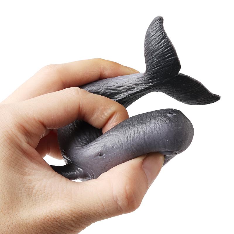 Oenux Sea Life Animals Soft Shark Whale Dolphin Squid Pufferfish Crab Model Action Figures Anti Stress Relief Toy Kids Gift