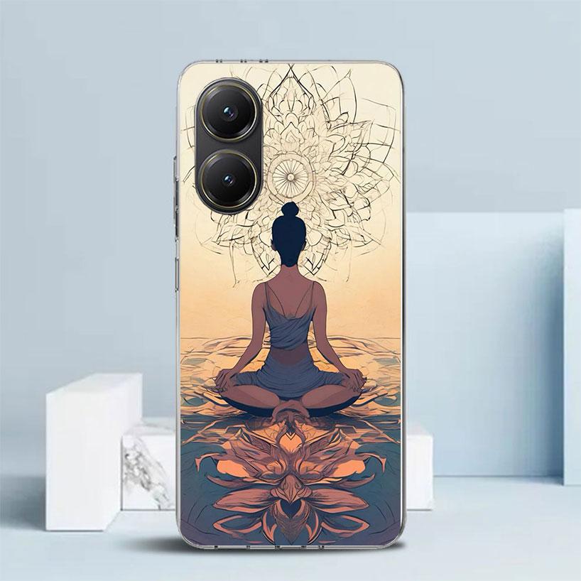 Meditation Yoga Girl Soft Cover for Xiaomi Poco F7 Ultra X7 X6 X5 Pro M7 Phone Case Redmi 15 15C 13 13C 12 12C 10 10C Print Shel Redmi 10