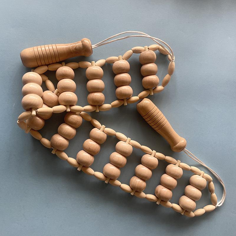 Wooden Back Massage Roller Meridian Manual Lymphatic Drainage Tool Deep Tissue Muscle Pain Relief for Body Neck Leg