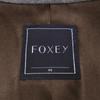 FOXEY [Good Condition] 33584-ACFE15KN Cashmerex Nylon Sable Fur Collar Leather Walnut Buttons Coat 40 greigeUsed