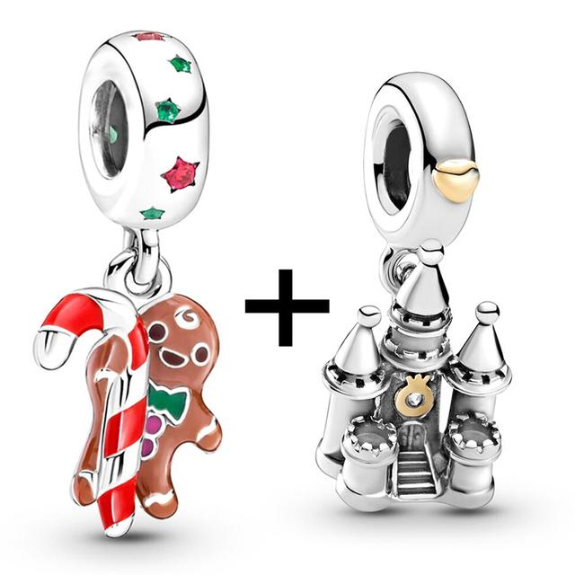 2 teile/los Romantische Liebe Lebkuchen Mann Perlen Fit Original Marke Charms Silber Farbe Armband Frauen Diy Valentinstag Schmuck