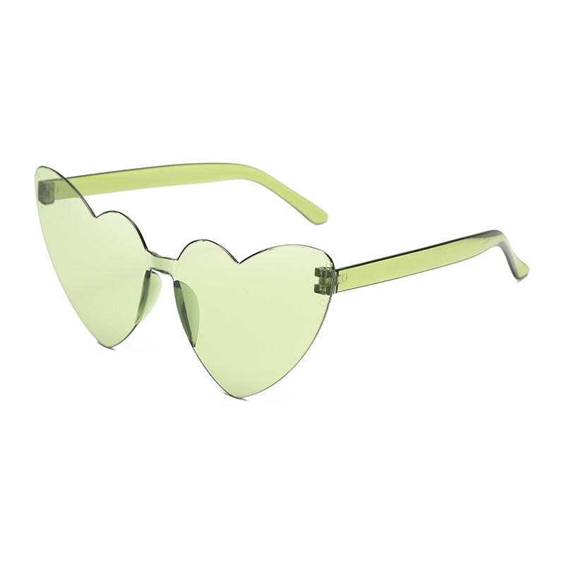 Thin peach heart sunglasses love sunglasses jelly color rimless heart type one-piece glasses candy color eyes