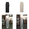 Cotton Blend Asymmetric Midi Skirt With Pleats For Elegant Ladies Spring Summer Wear