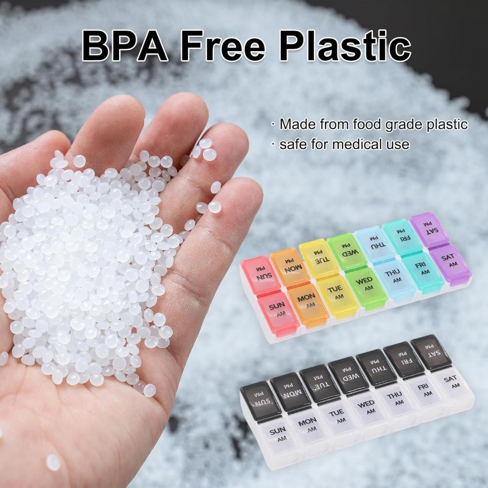 New Hot Premuim Portable Detachable Weekly Pill Organizer Case Box Twice A Day 7 Day Container Medicine for Vitamins Supplement