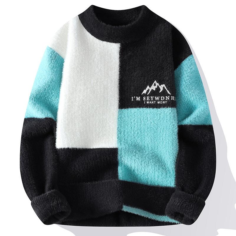 

Горячая Распродажа, Мужской Модный Свитер с Круглым Вырезом и Узором Личности, Повседневный Пуловер Теплая Вязка 4XL