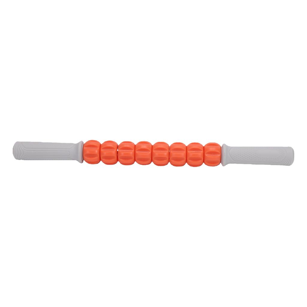 Massage Roller Stick 8 Rollers 360 Degree Rotating Non Slip Handle Fitness Roller Stick Vibrant Orange