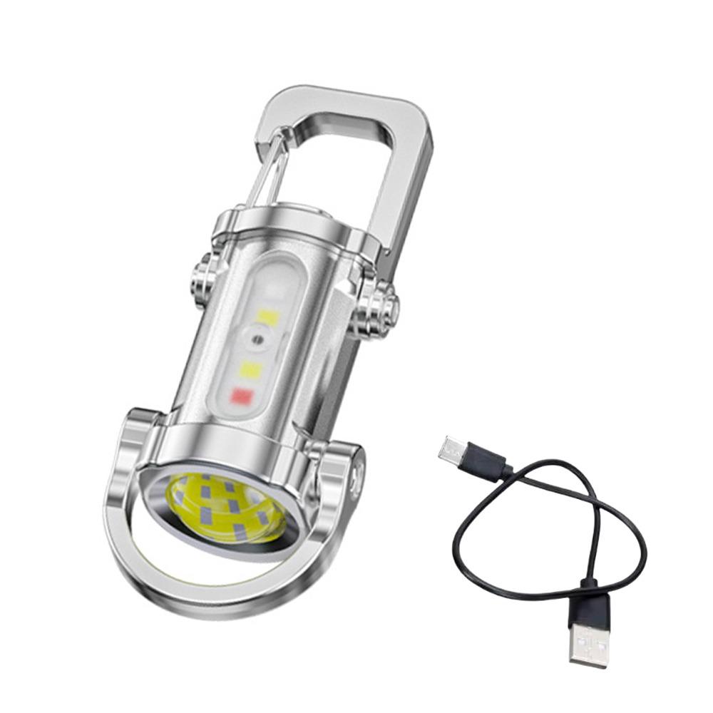 with Red&Blue Light Keychain Flashlights Mini Camping Lantern Durable Work Light  for Outdoor