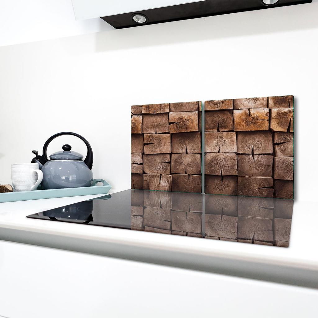 2x GLASS PROTECTIVE PLATE FOR STOVE 40x52 WOOD