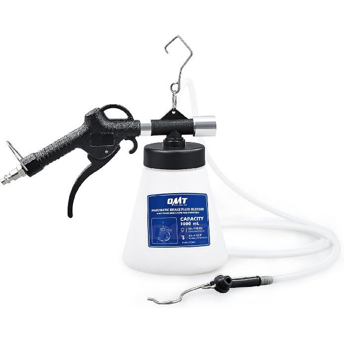 

Orion Motor Tech Pneumatic Brake Bleeder Kit, 1.06 qt. Brake Fluid Bleeder Kit with 8 Master Cylinder Adapters, 1L Vacuum Brake Bleeder Set for One 1L