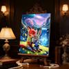 Disney Zoo Tycoon Starry Waterfall Decor with Judy and Nick the Fox Pearl Accents 5D Pearl Puzzle Embroidery Home Decor Handmade Gift