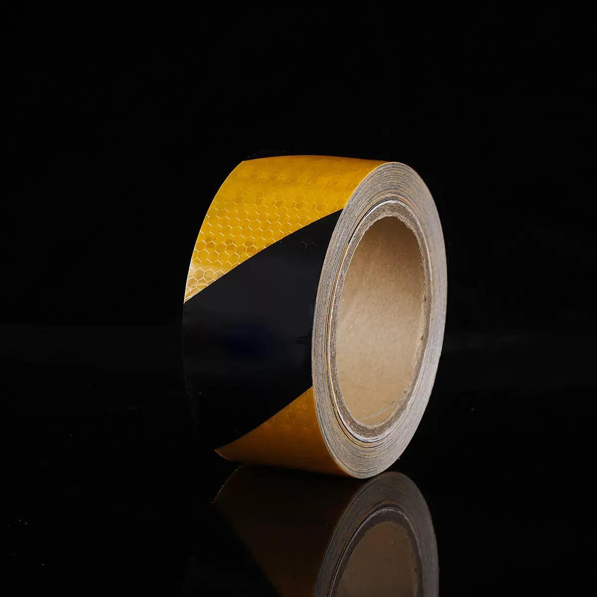 Yellow-Black-Red Reflective Safety Tape: Anti-Collision Diagonal Floor Marker with Adhesive Backing Black-Yellow 5cm x 25m