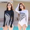 Womens Long Sleeve Competitive Swimwear Training Racing Pool Use Slim Fit Nylon Spandex