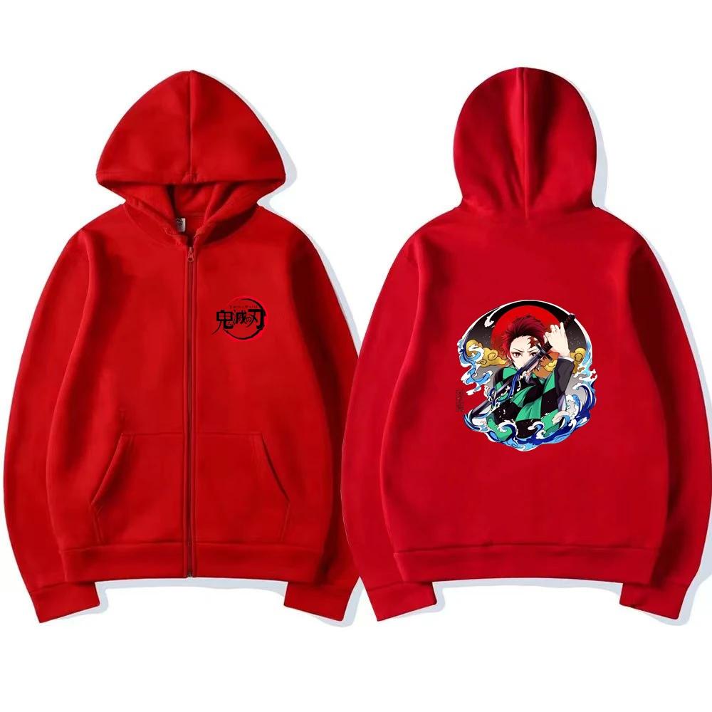 2025 Children's Zipper Style Tops Demon Slayer Boy Girls Hoodie Suitable Kids Sweatshirt Fashion Anime Cosplay Clothing