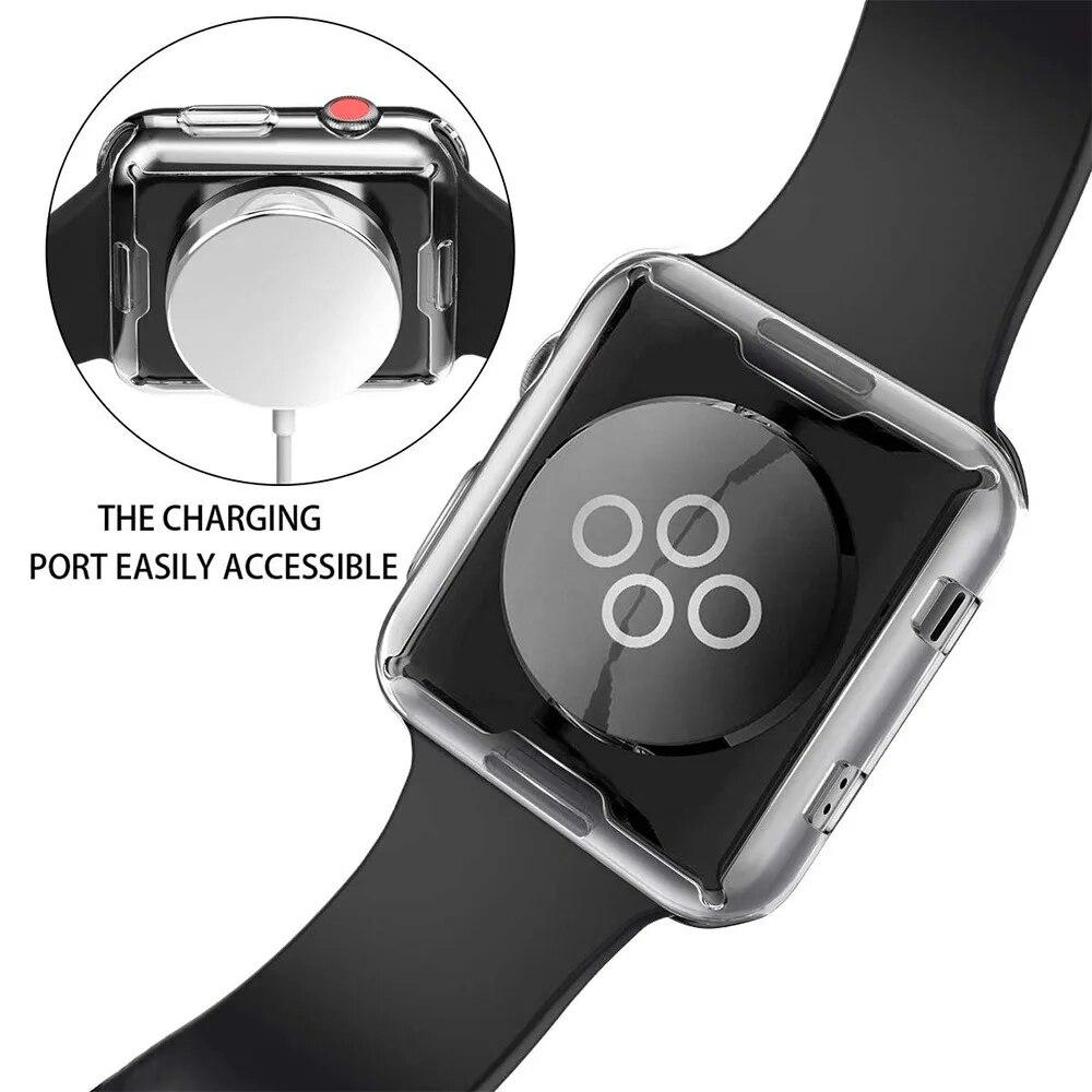 TPU Screen Protector Case for Apple Watch Series 9 8 7 SE 6 5 4 3 Bumper Cover Accessories for Iwatch 45mm 41mm 44mm 40mm 42mm