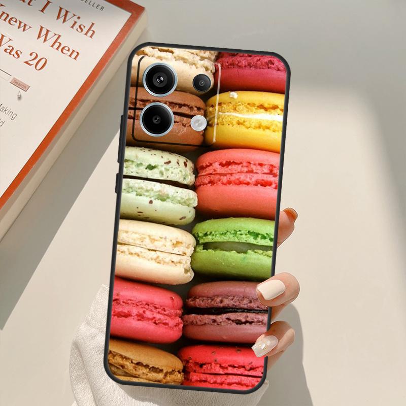 Macarons Cake Dessert Funda For Xiaomi Redmi Note 14 10 11 12 13 15 Pro Plus Case For Redmi 15 14C 10C 12C 13C 15C