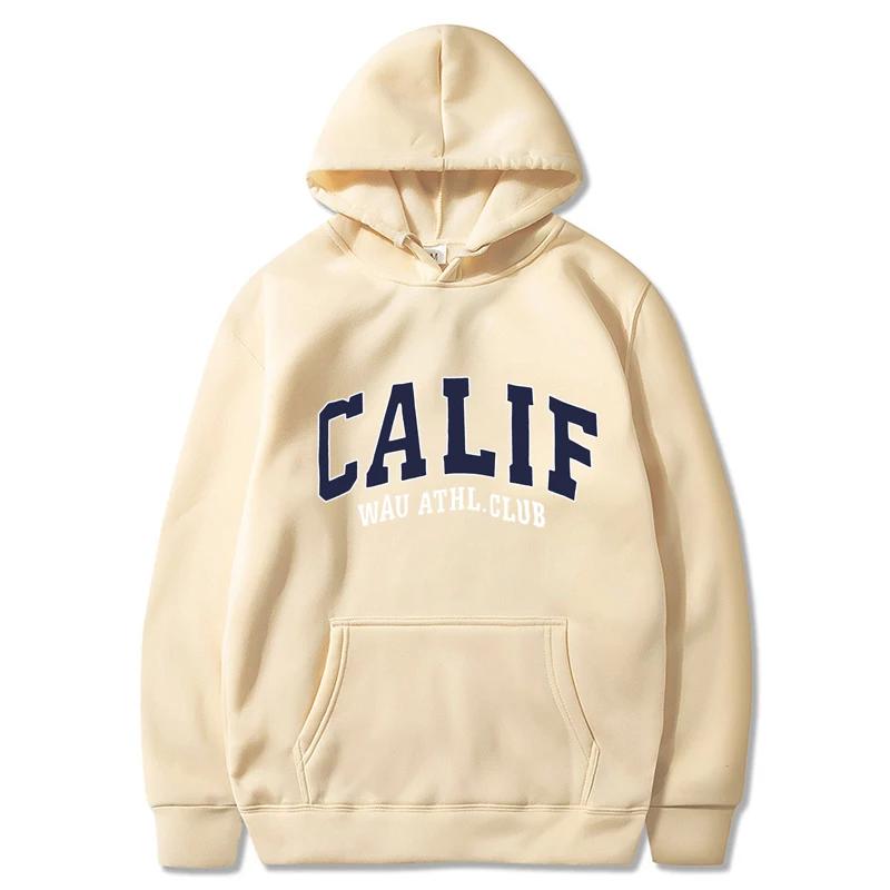 Men And Women Winter Sweatshirt CALIF Print Hooded Pullovers Korean Fashion Loose Casual Hoodies Fleece Pullover Women Clothing