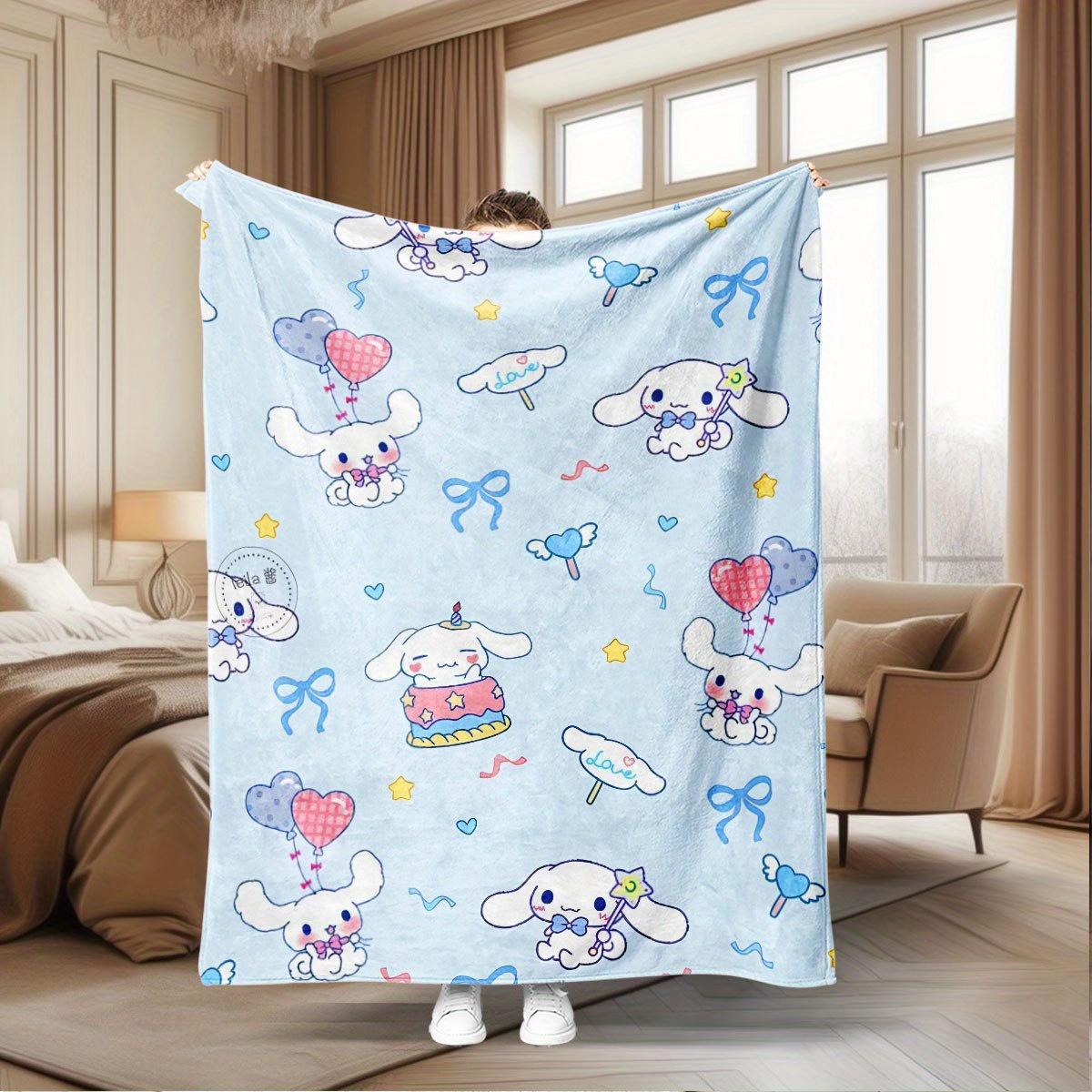 

1pc Cinnamoroll Light Blue Flannel Blanket | Soft Flannel Material | Cozy Bedroom/Living Room/Camping Cover | Perfect Sanrio Fan 75cmx90cm
