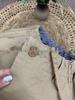 Japanischer Vintage Cargo-Rock mit elastischem Bund, Kordelzug und Schlitz hinten in Blau