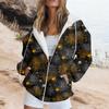 Women's Fashion Casual Halloween Printed Sweatshirt Long Sleeve With Pocket Cardigan Jacket Zipper Hoodie Coat