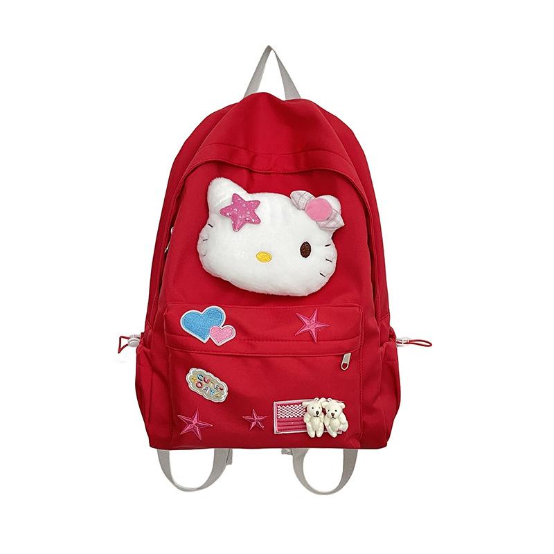 Cute Cartoon Cat Student Schoolbag Cute Five-Pointed Star Children S Backpack Spring And Summer Love Children S Bag красный
