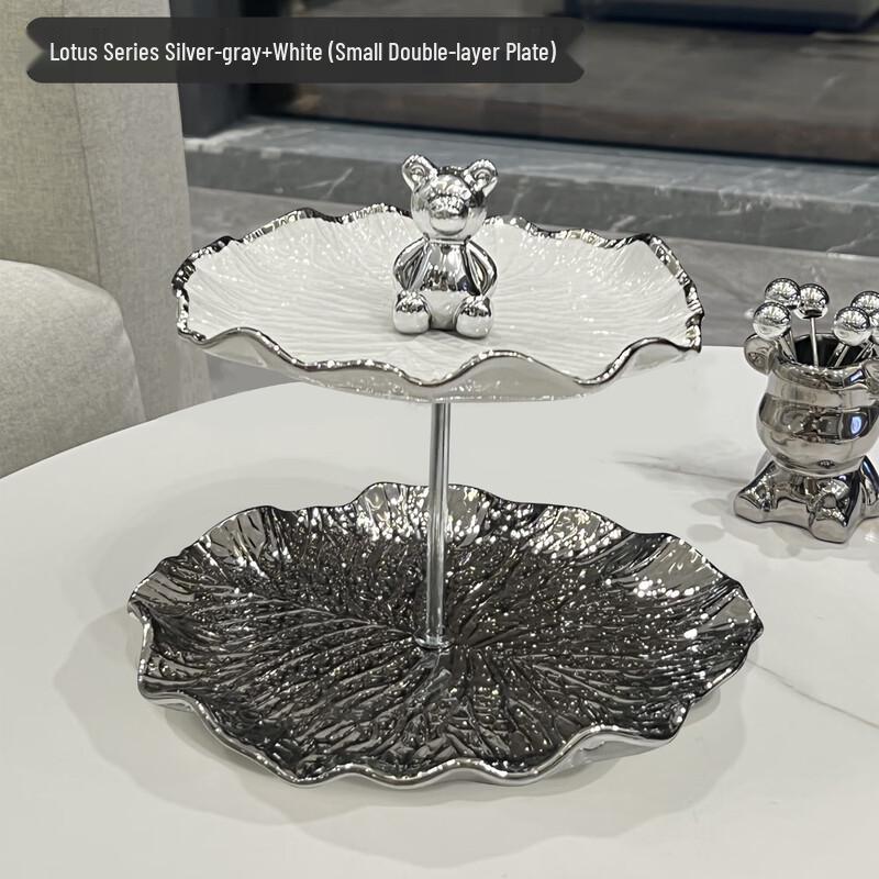 Light Luxury Multi-layer Ceramic Fruit and Snack Plate