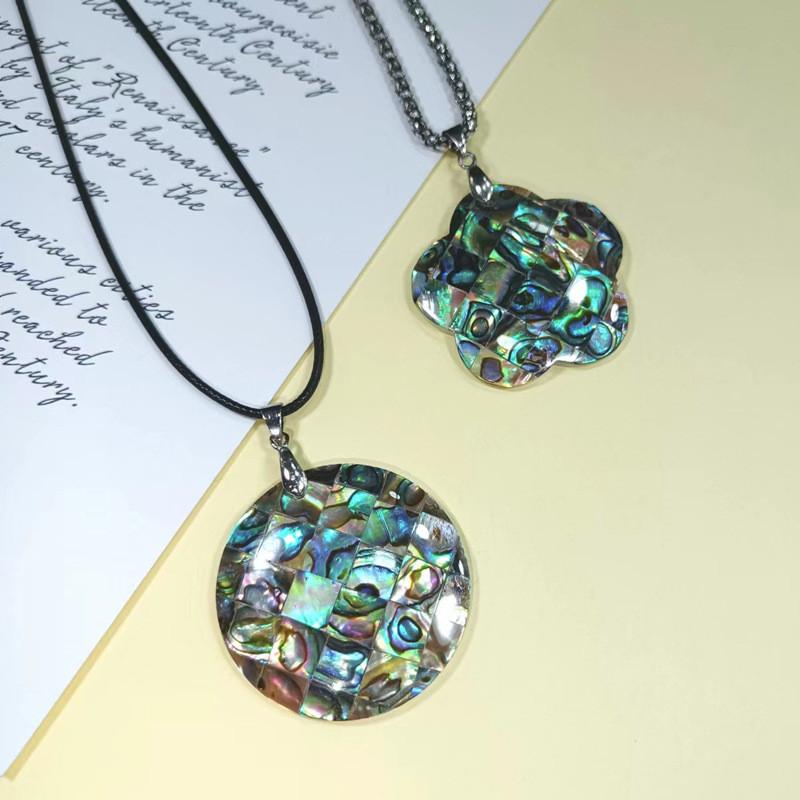 Shell Pendant Necklace With Geometric Shapes For Vintage Jewelry Lovers