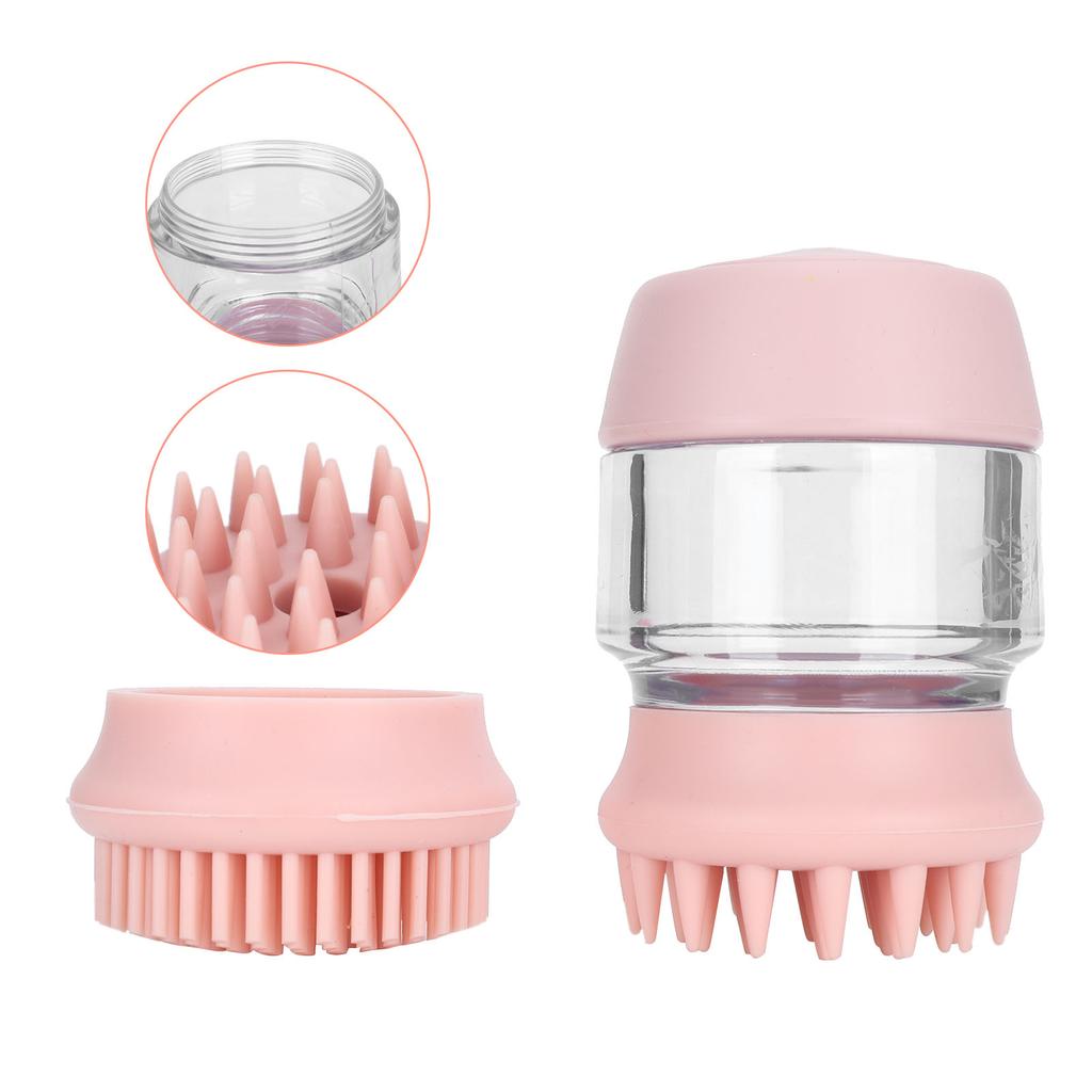 Tierbadebürste Multifunktions-Pflege Massage Duschbürste Kamm Zubehör für HundePink