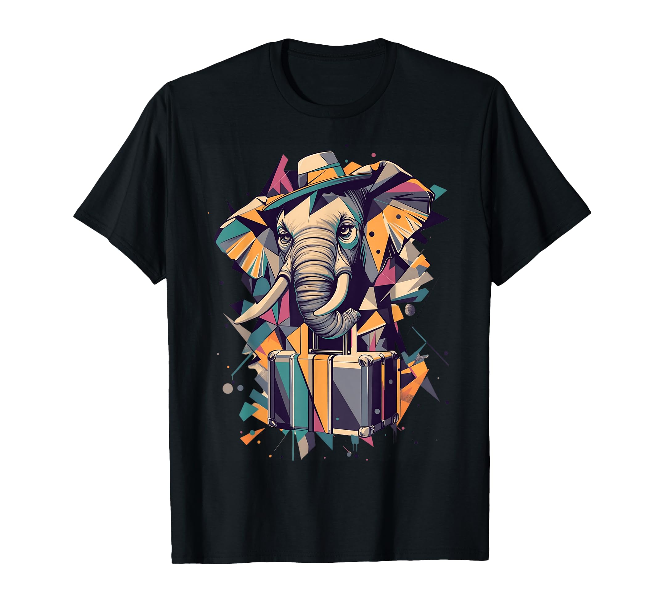 

Elephant in a Geometric Hat for Travel T-Shirt чёрный