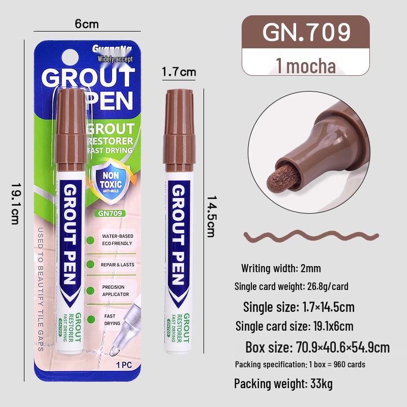 

Широкий маркер для затирки плитки - Быстросохнущий, влагостойкий, для ремонта цвета полов и мебели