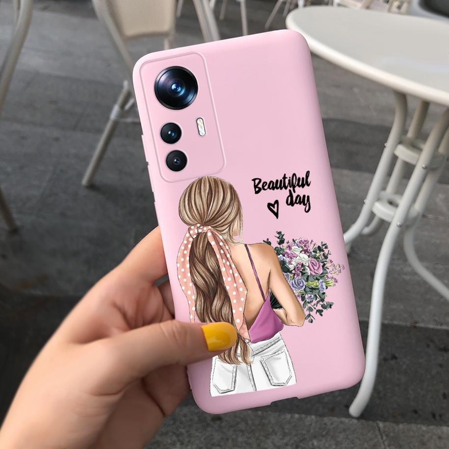 For Xiaomi 12T Pro Case 2022 Cute Sunflower Pretty Girls Cover Silicone Soft Phone Case For Xiaomi Mi12T Mi 12T Pro Cover Bumper