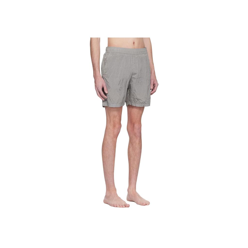 Stone Island Logo Patch Elastic Waist Swim Shorts Men swimwear Gray 1015B0943-V0003
