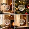 Elegant Holiday Party Decorations Heart Shaped Christmas Ornaments, Crystal Santa Winter Scene Hanging Ornament, Transparent Xmas Tree Ornaments