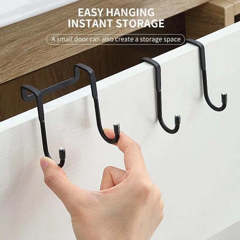 Home Multifunctional Stainless Steel Double S-shaped Double Hook Wall Hanging Bathroom Kitchen Door Towel Storage Rack
