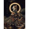 Canvas  Japanese Black Cat Bathing Moon Lucky Cartoon Illustration Retro Poster Wall Art Pictures Home Decor Wall Decor