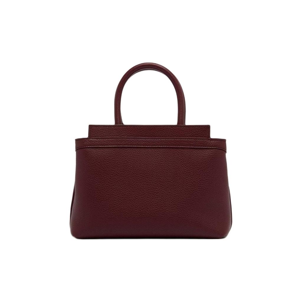 Bally Andorra Tote Bag With Metal Logo In Pebbled Calfskin Women tote bags Red Brown 6312269