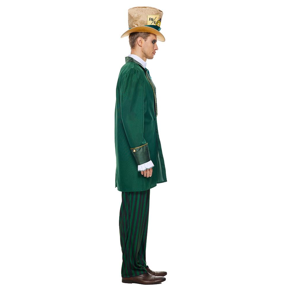 Men's Alice In Wonderland Mad Hatter Costume Halloween Deluxe Gentmen Cosplay