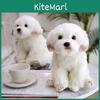 Adorable Mignon Réaliste Bichon Maltais Peluche Jouet Pour Filles Cadeau d'Anniversaire Doux Poupée Câline