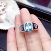 Blue Topaz Oval Cut Gemstone With 925 Sterling Silver Ring For Men's #258 JL375725491547