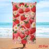 Sweet Girly Strawberry Daisy Floral Beach Towel Cute Fruit Print Quick Dry Absorbent Sand-Free Towel for Beach Travel Camping
